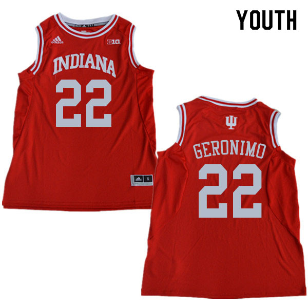 Youth #22 Jordan Geronimo Indiana Hoosiers College Basketball Jerseys Sale-Red